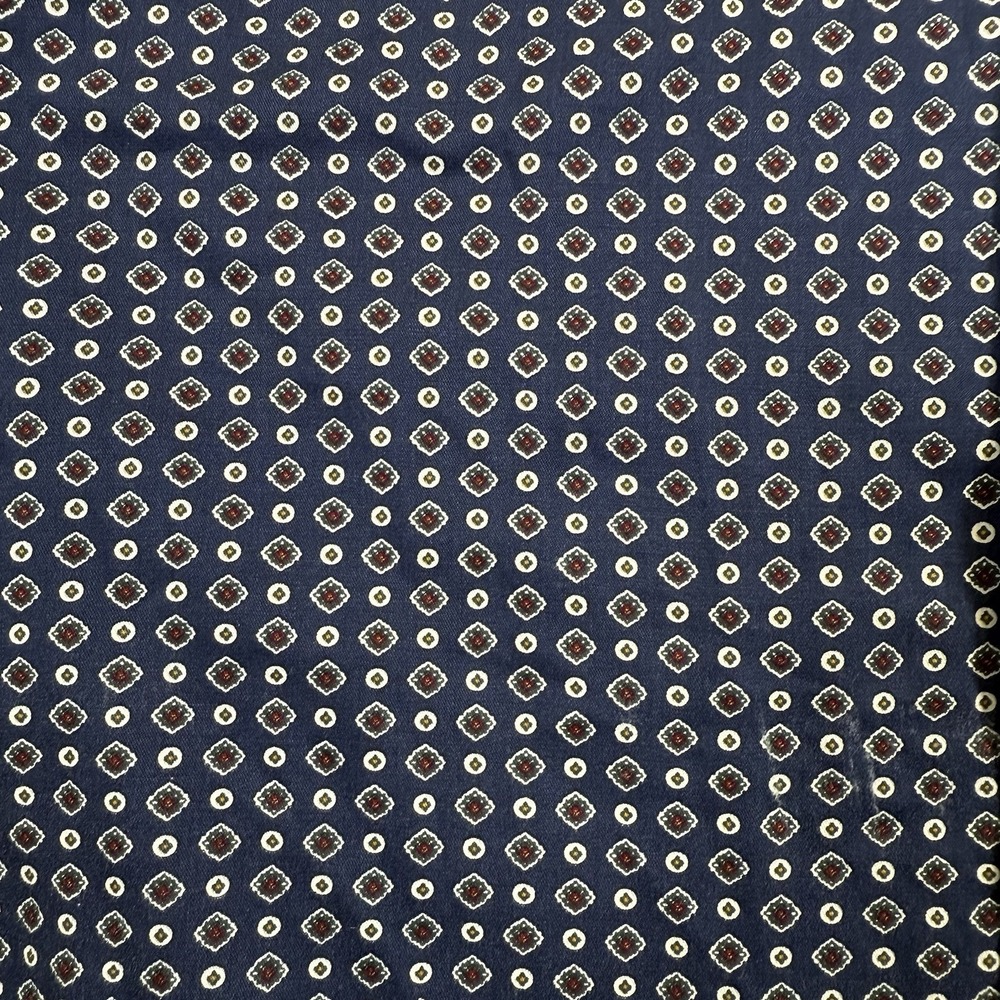 Vintage Y2K Tommy Hilfiger Mens XL Cotton Navy Blue Geometric Button Down Shirt - Picture 5 of 7